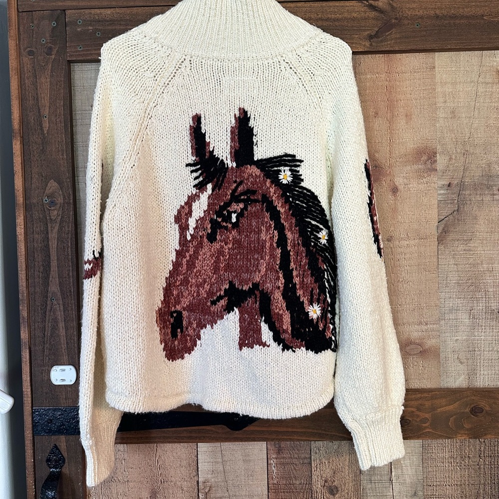 Pilcro horse cardigan NWT